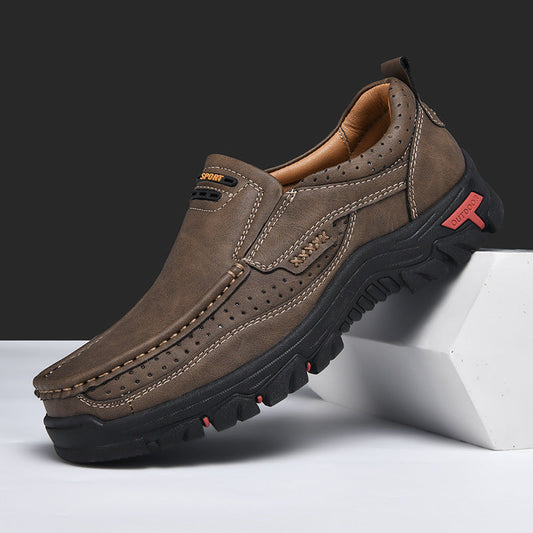 Herren-Antirutsch-Leder-Freizeit-Loafer – leicht und atmungsaktiv