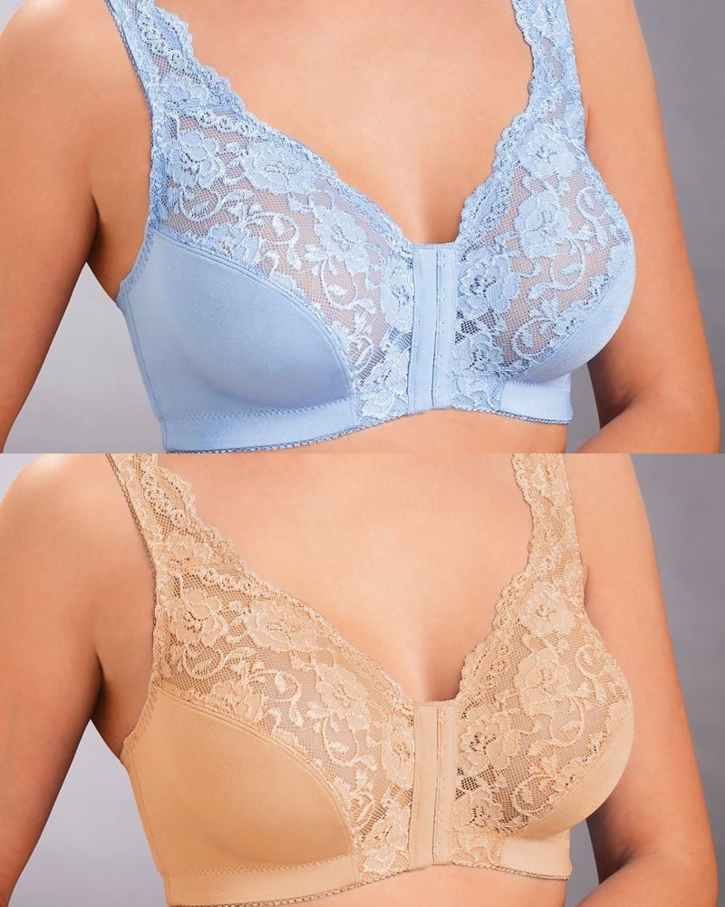 🎁1 kaufen, 1 gratis!🎁 – Stretch-Spitzen-BH mit Vorderverschluss