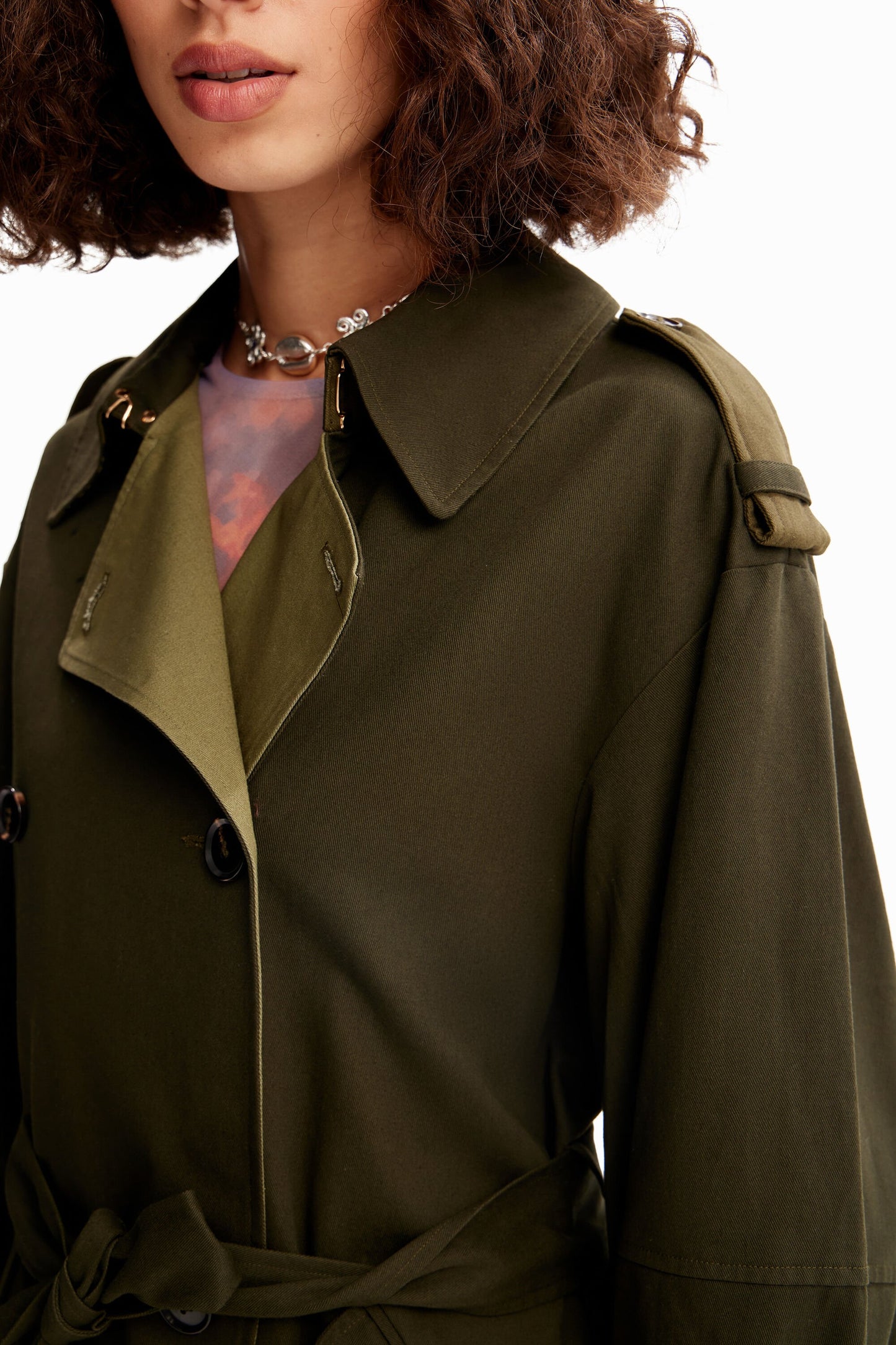 Oversize belted trench coat