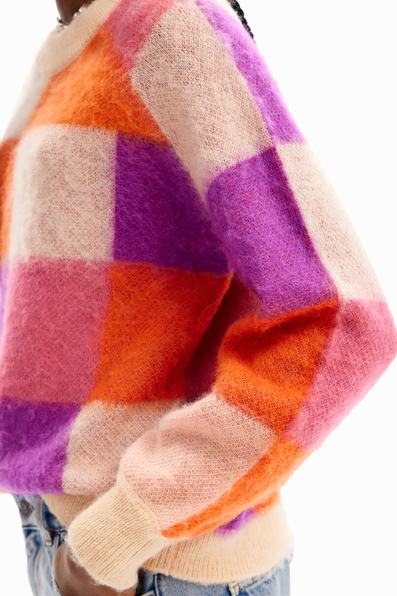 Check jacquard pullover
