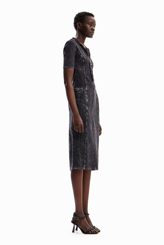 Gradient denim midi dress