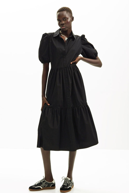Poplin midi shirt dress