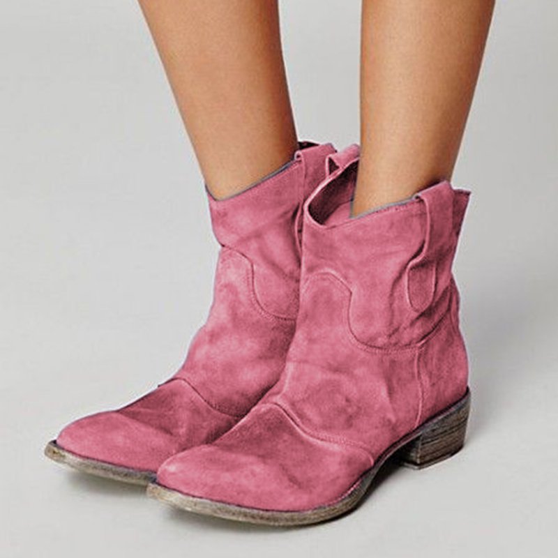 Women's Retro Leather Low Heel Shoes