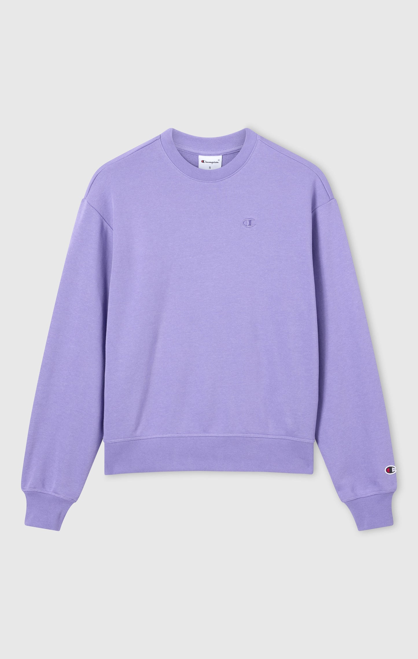Damen Leichtgewicht-Rundhals-Sweatshirt mit tonalen gestickten C-Logo-Icons