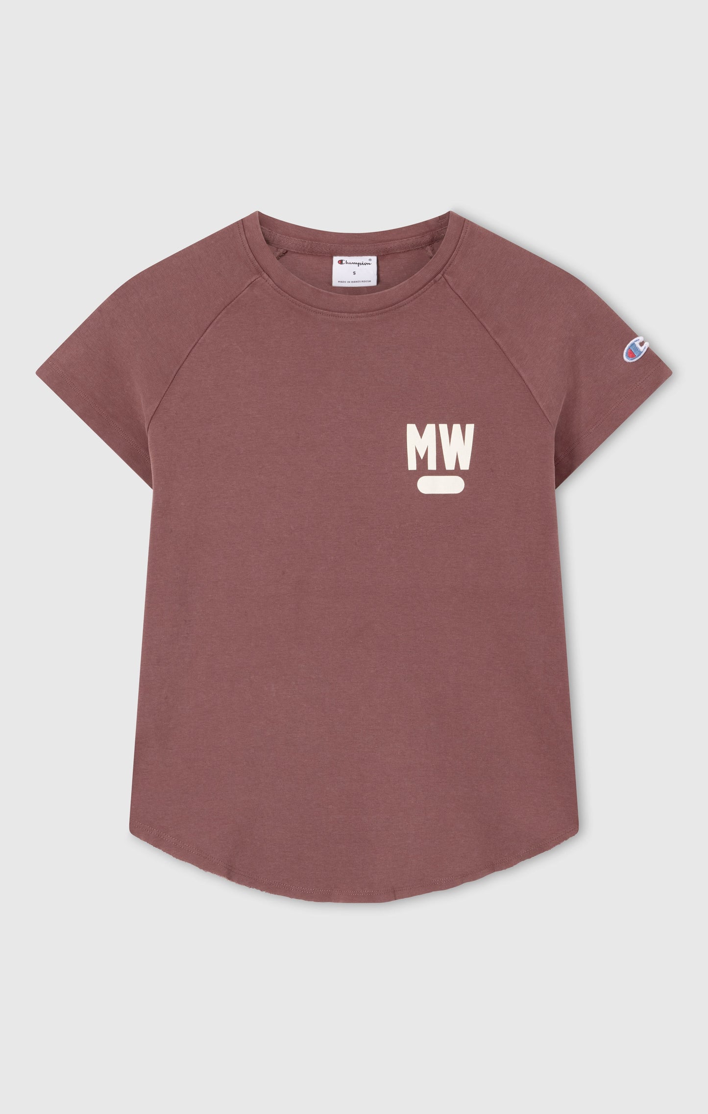 Damen Rundhals T-Shirt Quergeschnitten