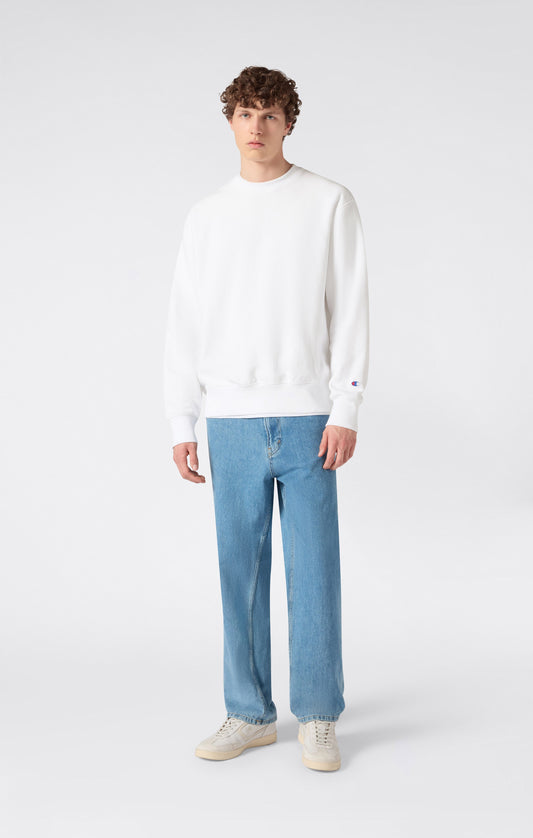 Herren-Rundhals-Sweatshirt, leicht, Reverse Weave