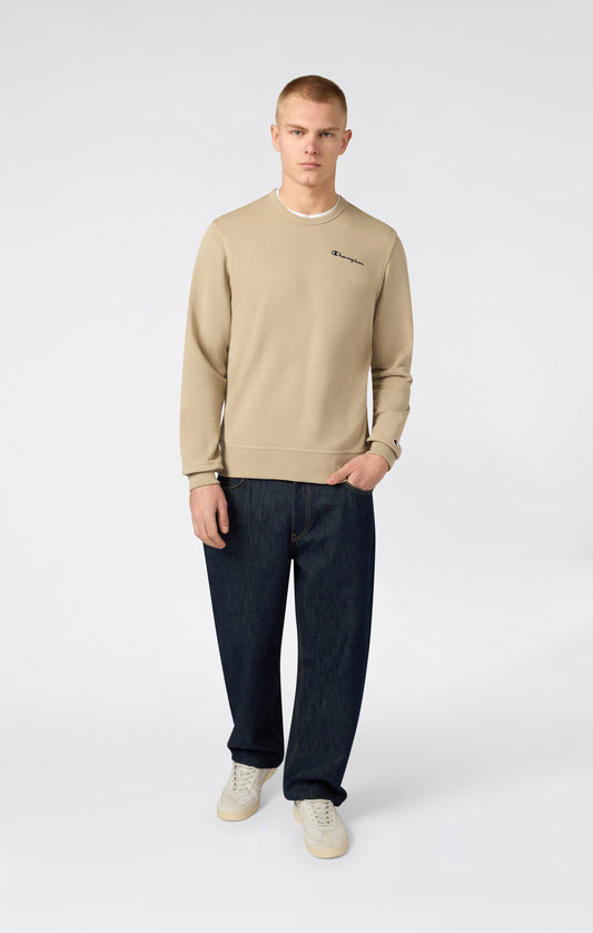 Herren leichtes Rundhals-Sweatshirt mit gestickten Logo-Icons
