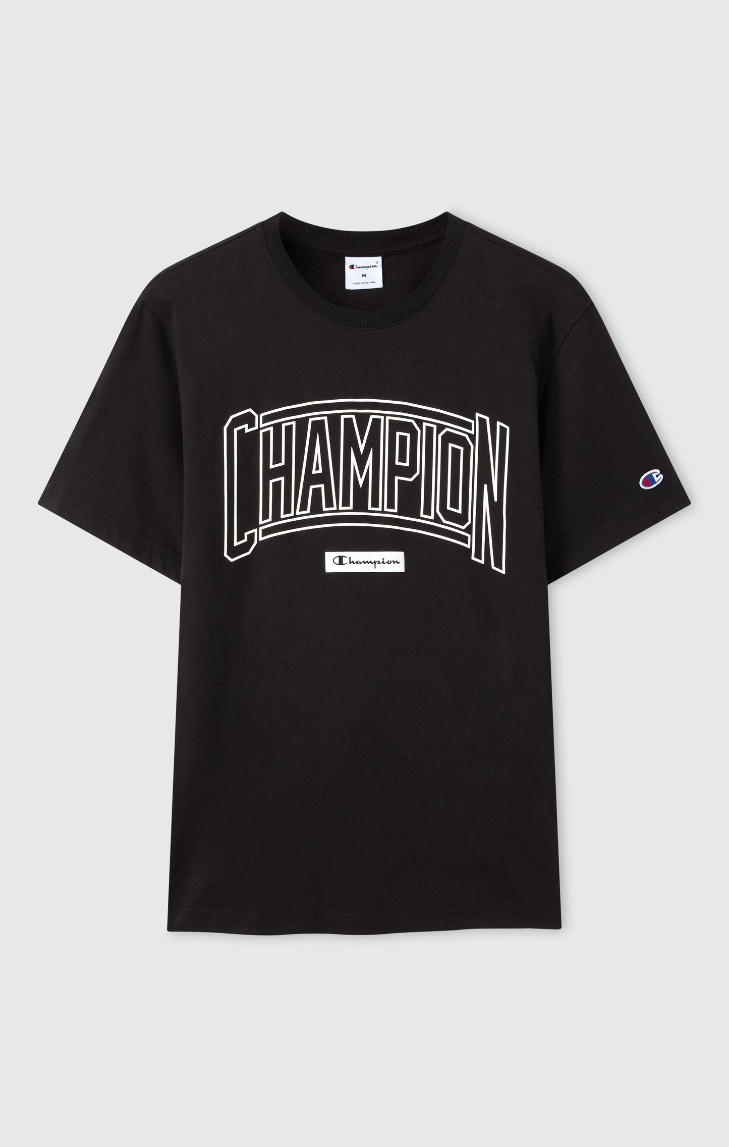 Herren Rundhals-T-Shirt mit Puffdruck-Logo