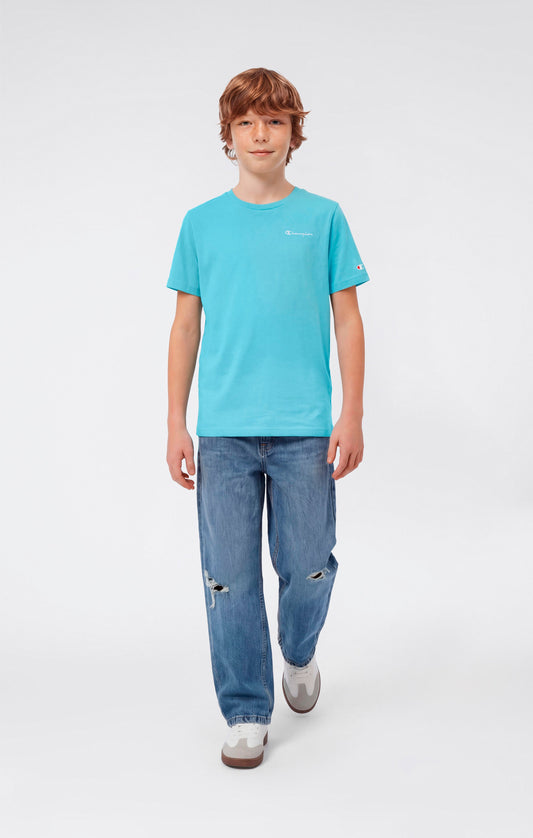 Jungen T-Shirt mit Rundhalsausschnitt und kleinem Script-Logo Icons