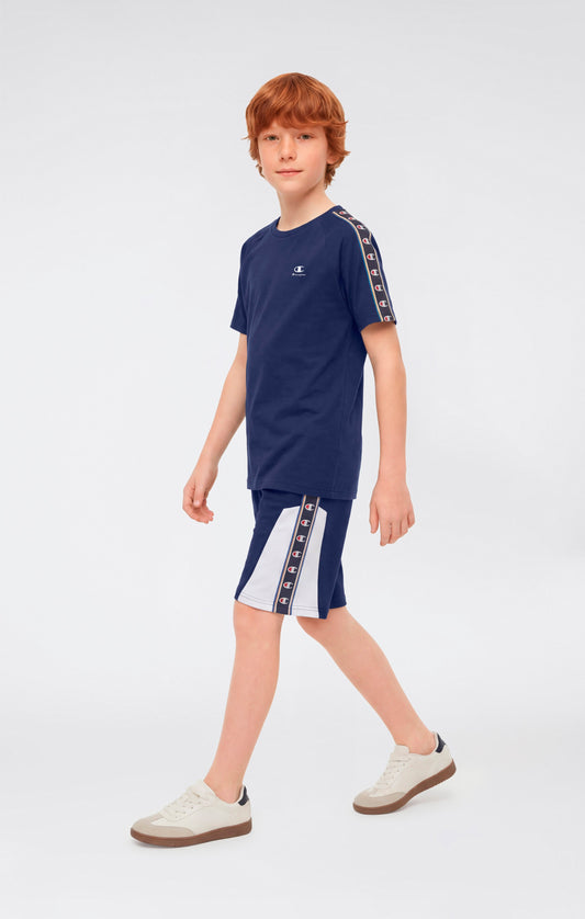 Jungen T-Shirt mit Rundhalsausschnitt und Bandlogo