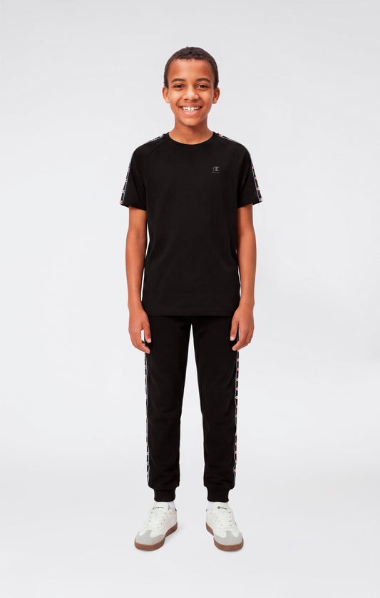 Jungen T-Shirt mit Rundhalsausschnitt und Bandlogo
