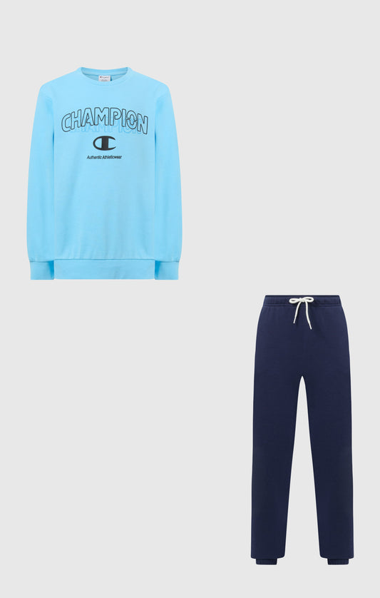 Trainingsanzug für Jungen: Sweatshirt mit Rundhalsausschnitt und Hose mit Grafik