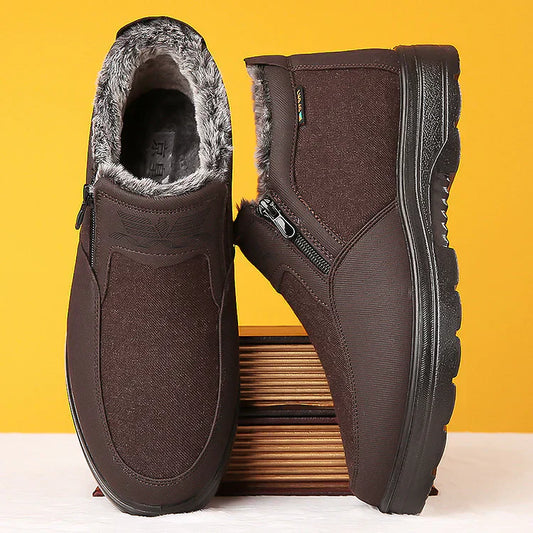 Herren Orthopädische Warme Schneestiefel Wasserdicht Rutschfeste Winter Fleece Schuhe