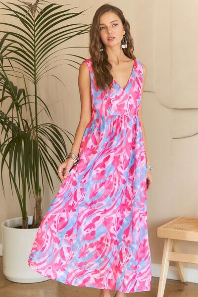 ADORA Maxi-Kleid mit Blumenmuster und V-Ausschnitt
