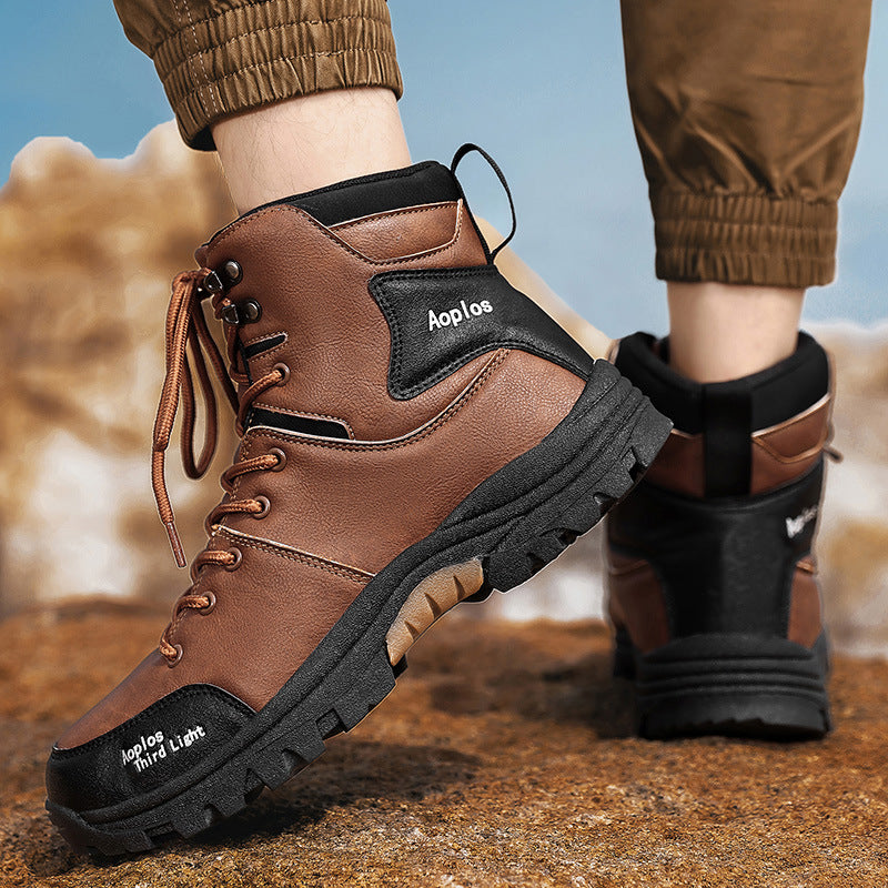 (⏰Zeitlich begrenztes 70% Rabatt-Event) Wasserdichte, rutschfeste und durchtrittsichere Herren-Wanderstiefel mit Knöchelunterstützung, breiter Zehenbox, Fußgewölbestütze, orthopädische Arbeitsstiefel