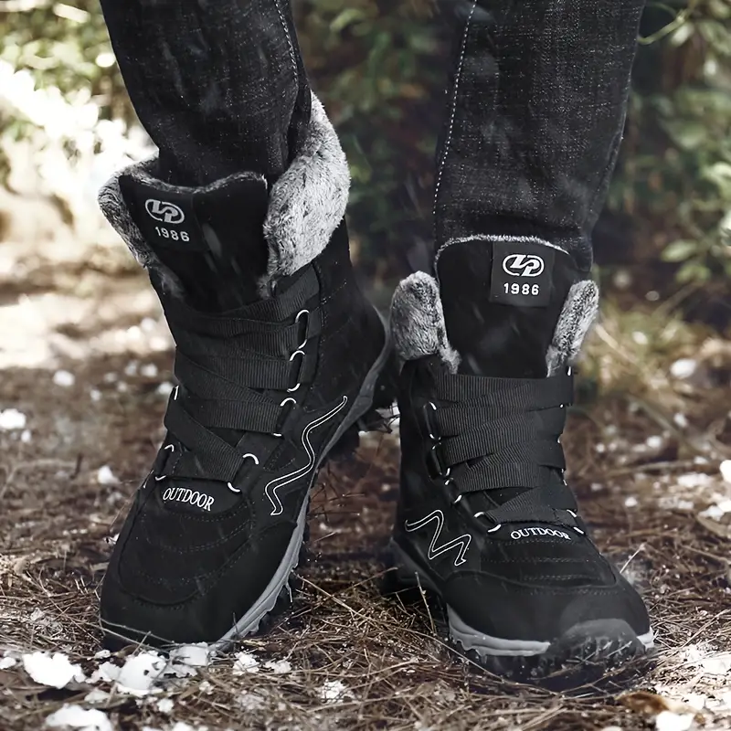 (Zeitlich begrenztes 49% Rabatt-Event) Orthopädische Herren-Schneestiefel mit breiter Zehenpartie und Fußgewölbeunterstützung, rutschfeste, wasserdichte, kältewarme Wanderstiefel