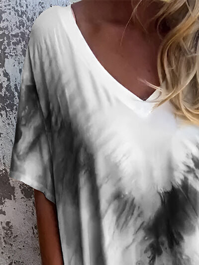 Tie-Dye-Kurzkleid mit Taschen in voller Größe