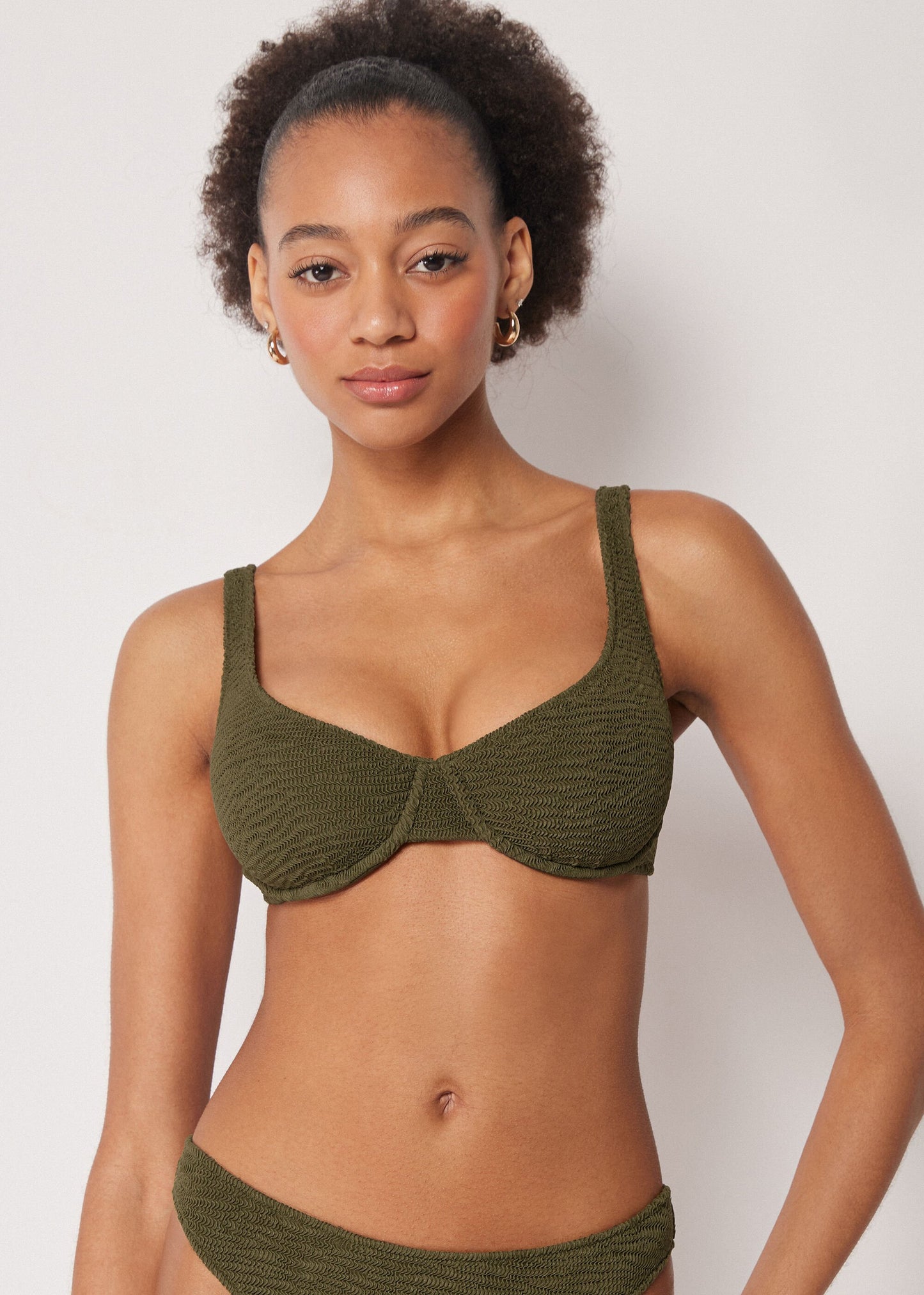 Balconette Bikini Top Crinkle Waves