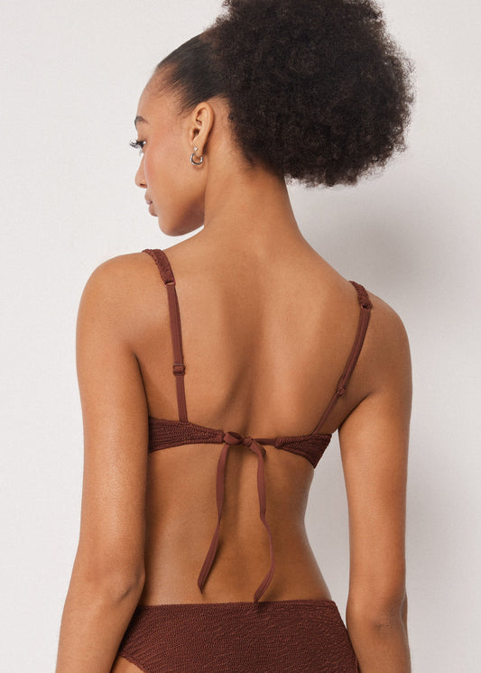 Balconette Bikini Top Crinkle Waves