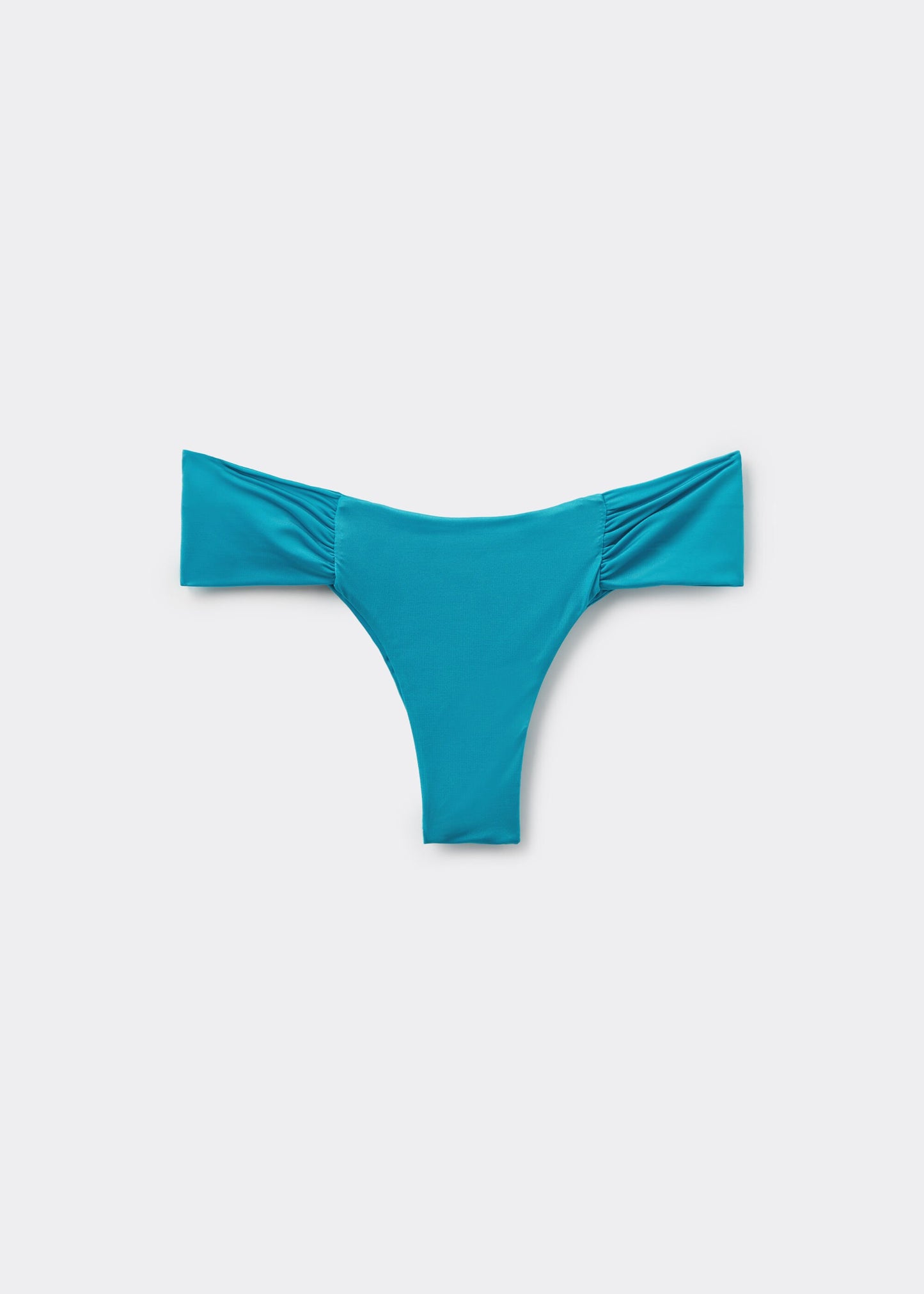 Ruched Brazilian Bikini Bottoms Shiny Satin