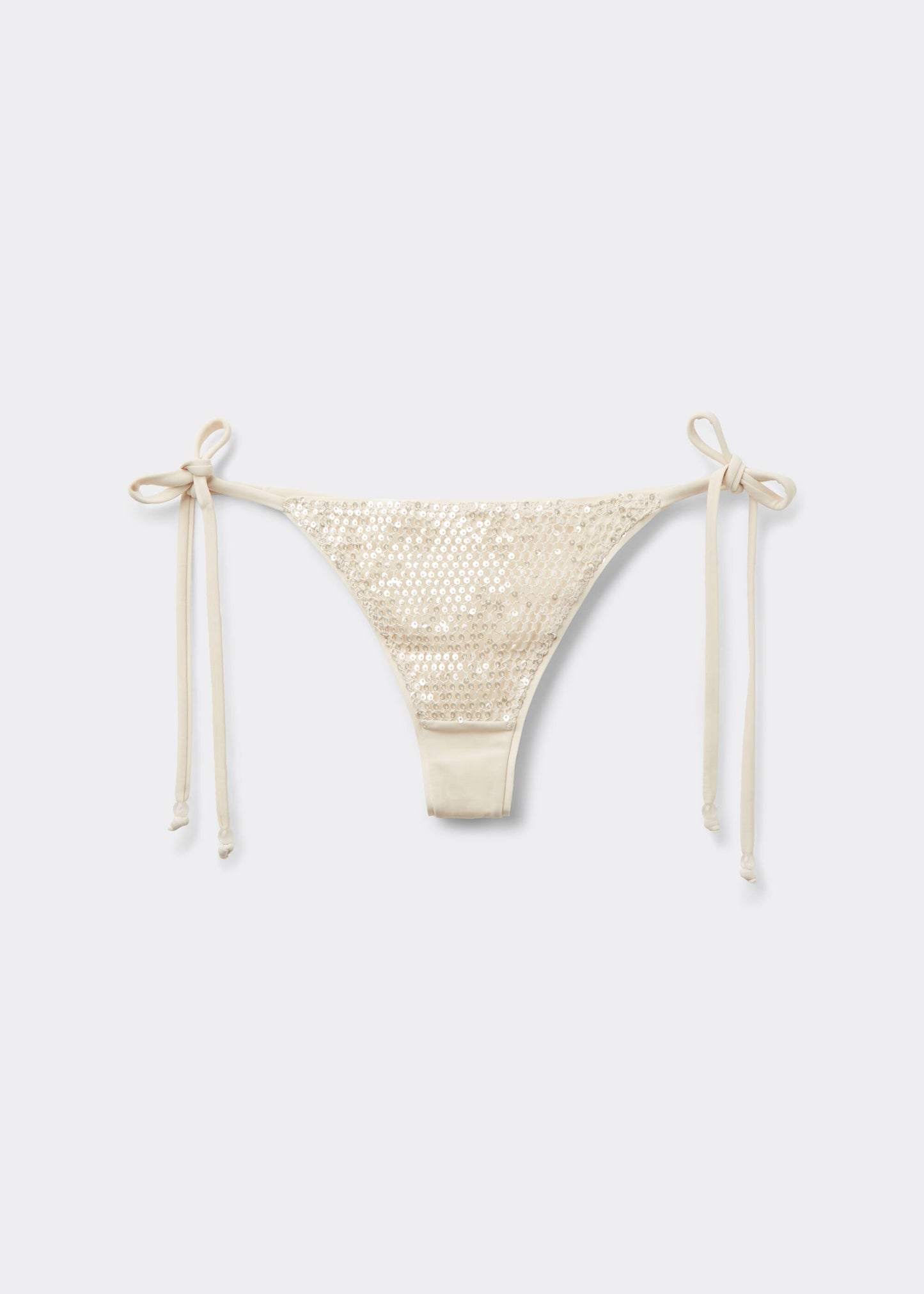 Tie Brazilian Bikini Bottoms Sequin Net