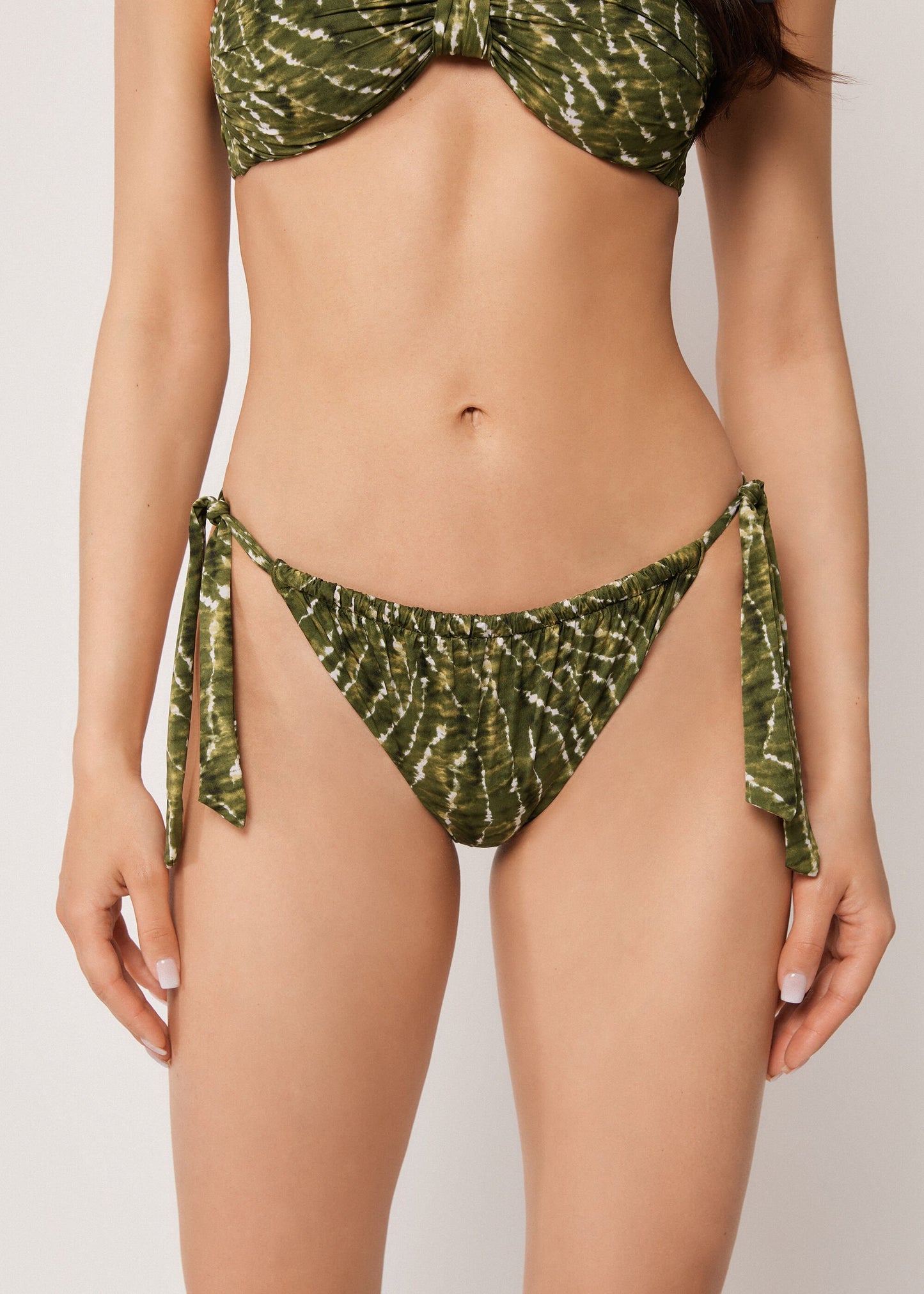 Bow Bikini Bottoms Natural Tie-Dye