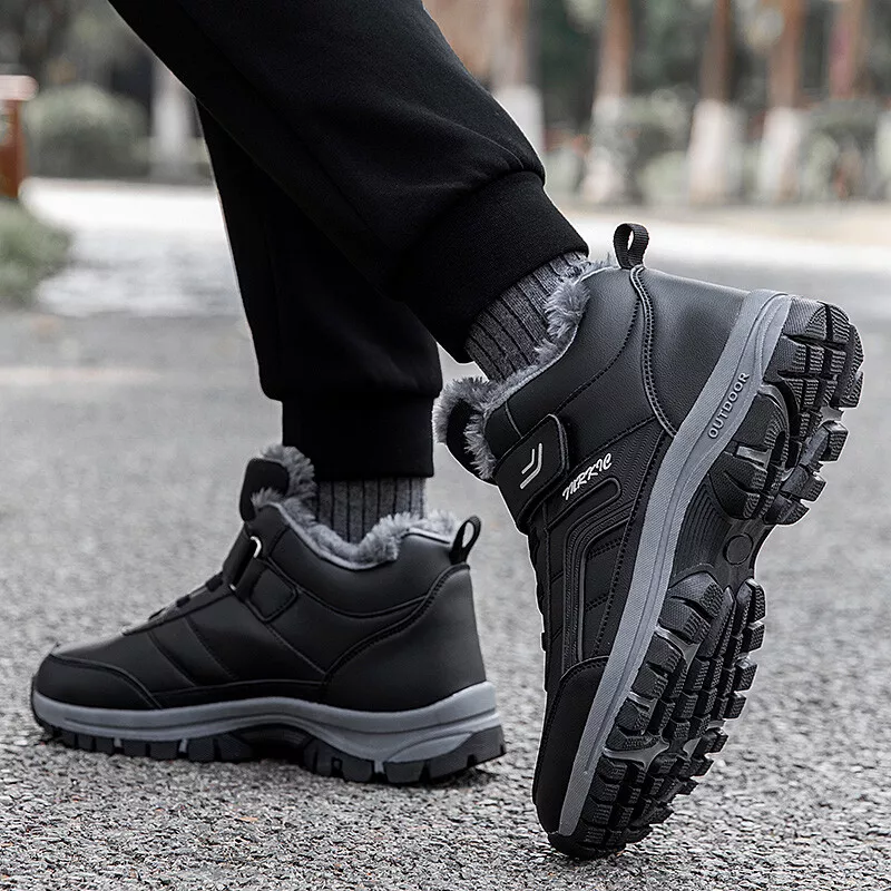 (Begrenzte Zeit 49% Rabattaktion) Herren Winter Warme Orthopädische Wander-Schneestiefel Wasserdicht Rutschfest Breite Zehenkappe Fußgewölbestütze Arbeitsstiefel