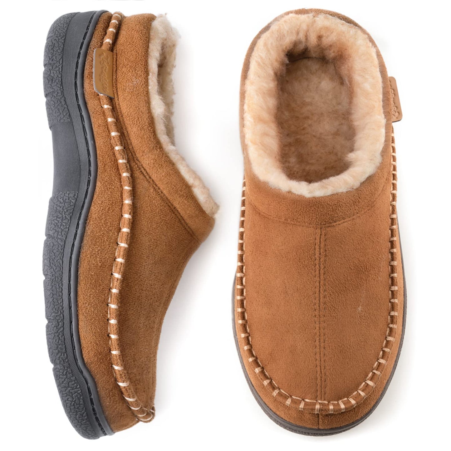 🔥🚀 Hot Sale! Limited Stock!🚀 👟Men's Daily Non-Slip Warm Plush Wide Toe Slip-On Loafers Slippers