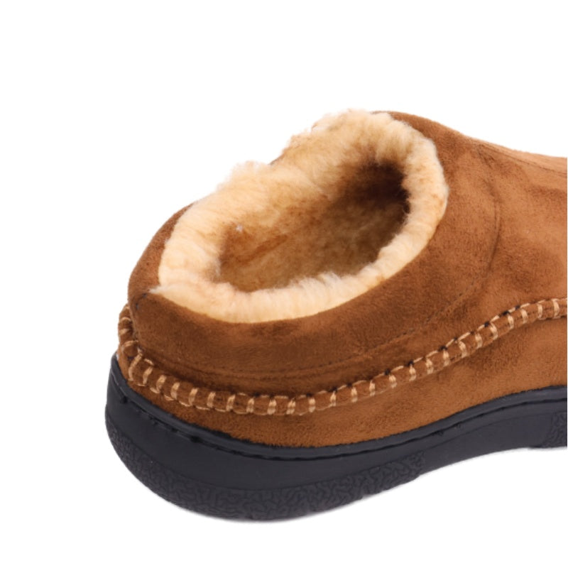 🔥🚀 Hot Sale! Limited Stock!🚀 👟Men's Daily Non-Slip Warm Plush Wide Toe Slip-On Loafers Slippers