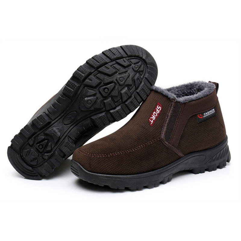 (RÄUMUNGSVERKAUF 70% RABATT) Herren 2024 Winter Neue wasserdichte und rutschfeste Slip-On warme Baumwollschuhe Korrektur Knöchelstütze breite Zehenwölbungsstütze Sportschuhe