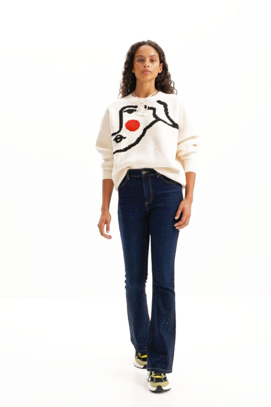Rhinestone flare jeans