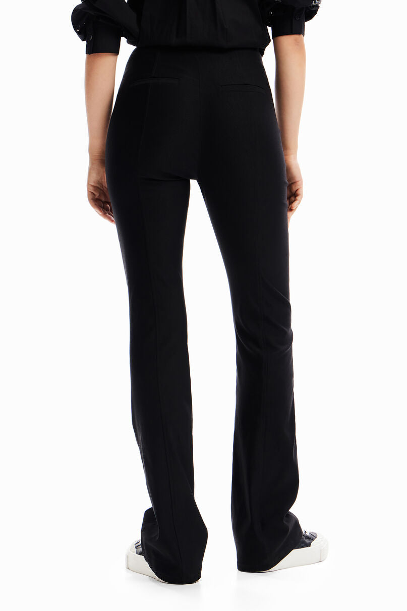Belted flare trousers