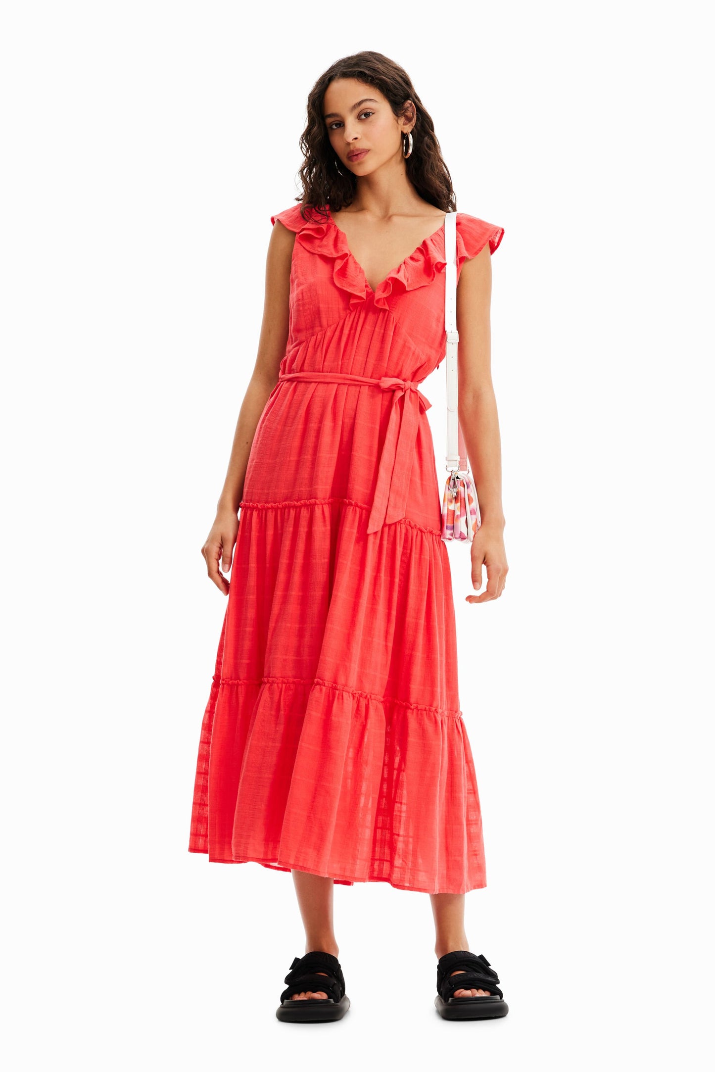 Ruffle midi dress