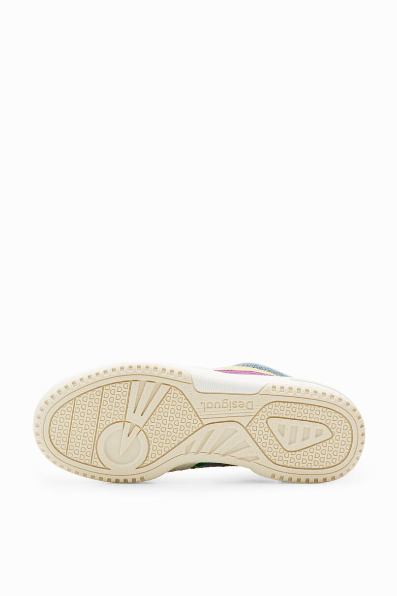 Retro multicolour patchwork sneakers