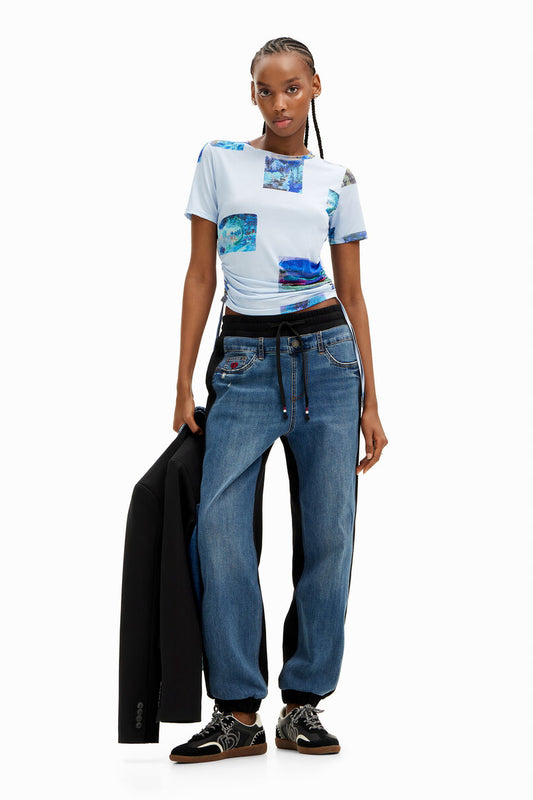 Contrast jogger jeans