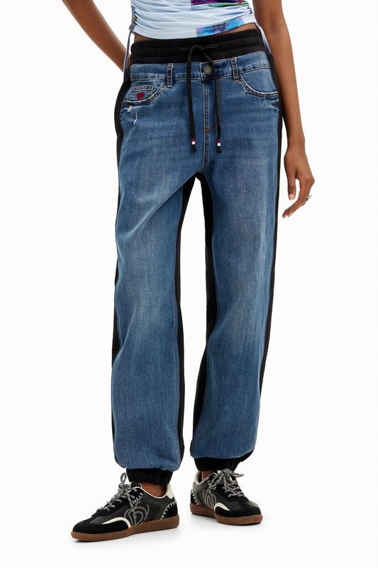 Contrast jogger jeans