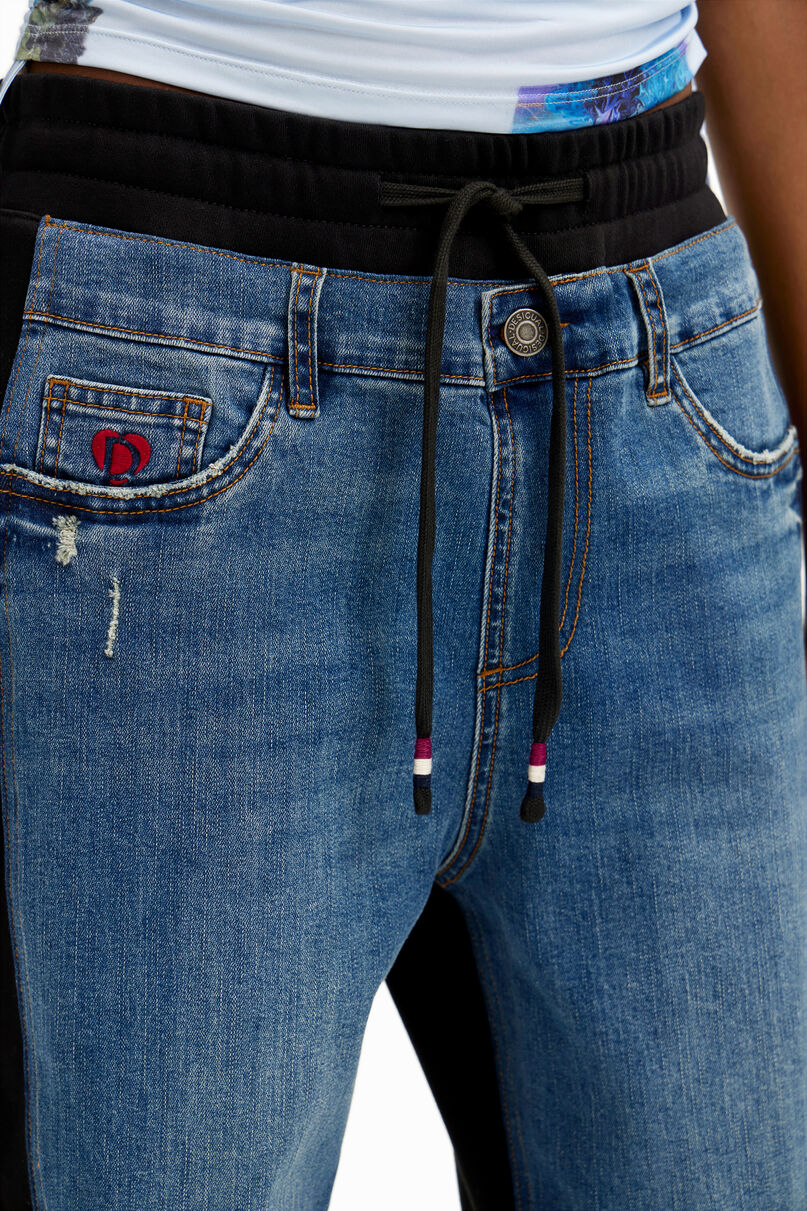 Contrast jogger jeans