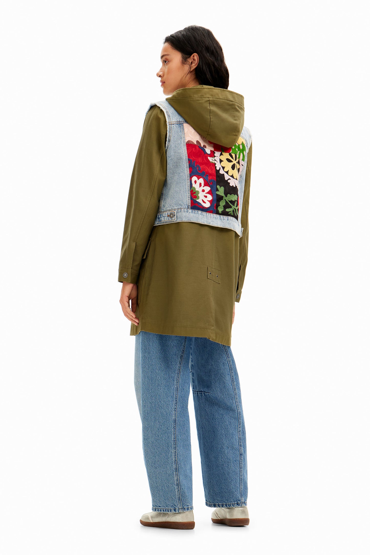2-in-1 embroidered hybrid parka