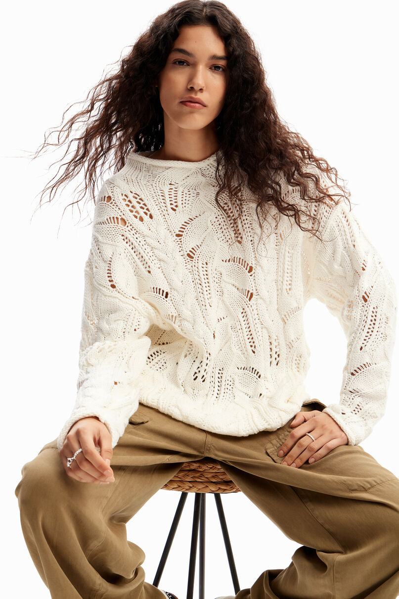 Oversize openwork pullover
