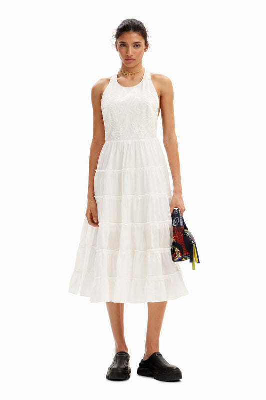 Plunging midi dress