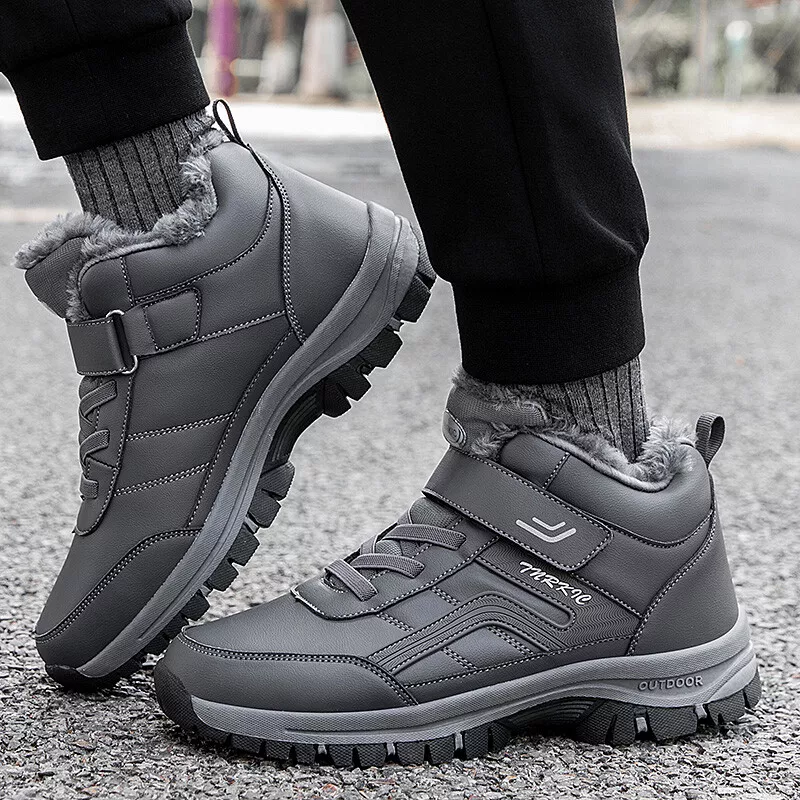 (Begrenzte Zeit 49% Rabattaktion) Herren Winter Warme Orthopädische Wander-Schneestiefel Wasserdicht Rutschfest Breite Zehenkappe Fußgewölbestütze Arbeitsstiefel