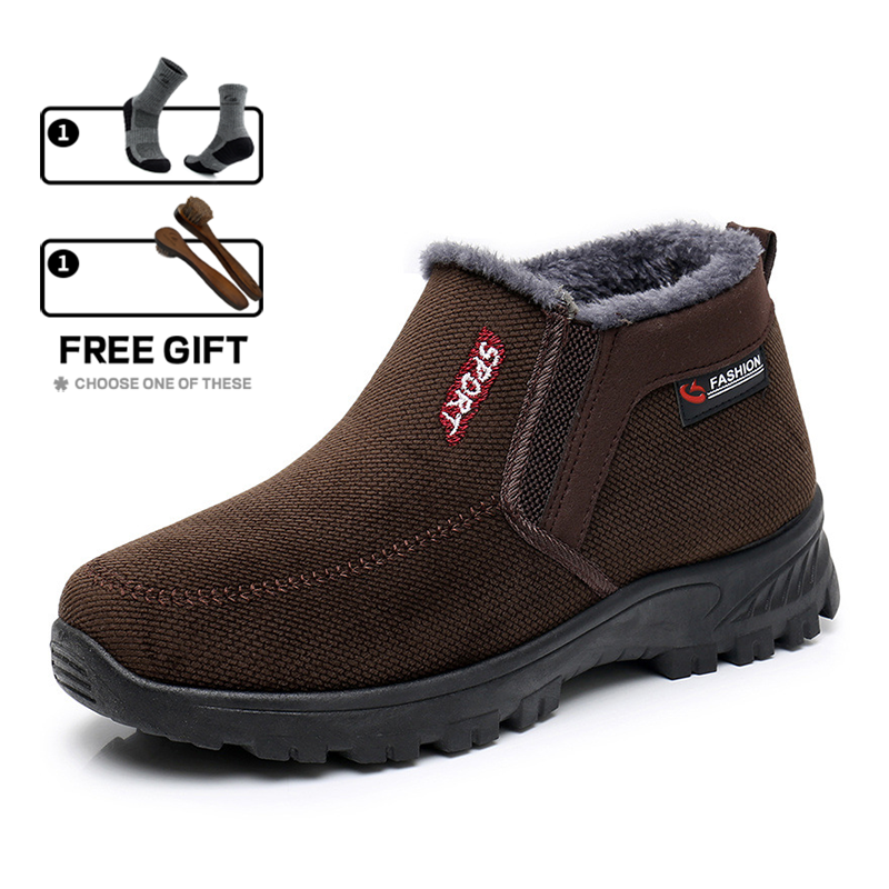 (RÄUMUNGSVERKAUF 70% RABATT) Herren 2024 Winter Neue wasserdichte und rutschfeste Slip-On warme Baumwollschuhe Korrektur Knöchelstütze breite Zehenwölbungsstütze Sportschuhe