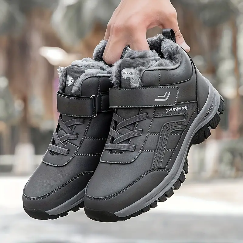 (Begrenzte Zeit 49% Rabattaktion) Herren Winter Warme Orthopädische Wander-Schneestiefel Wasserdicht Rutschfest Breite Zehenkappe Fußgewölbestütze Arbeitsstiefel