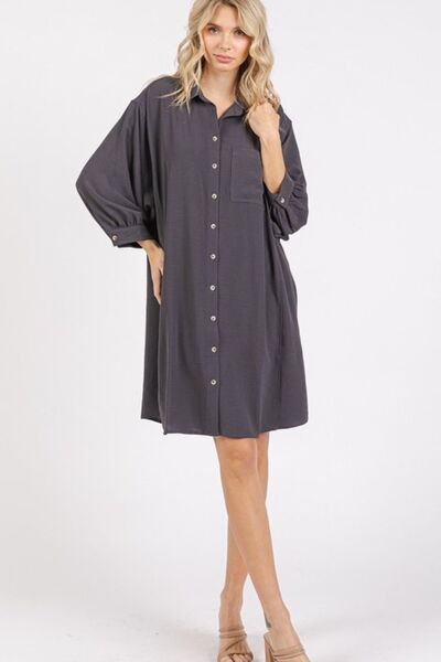 Mittoshop Airflow 3/4-Arm Hemdblusen-Minikleid