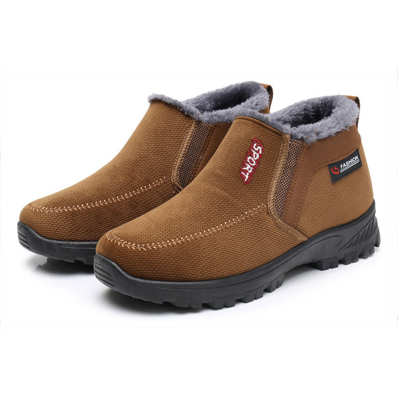 (RÄUMUNGSVERKAUF 70% RABATT) Herren 2024 Winter Neue wasserdichte und rutschfeste Slip-On warme Baumwollschuhe Korrektur Knöchelstütze breite Zehenwölbungsstütze Sportschuhe