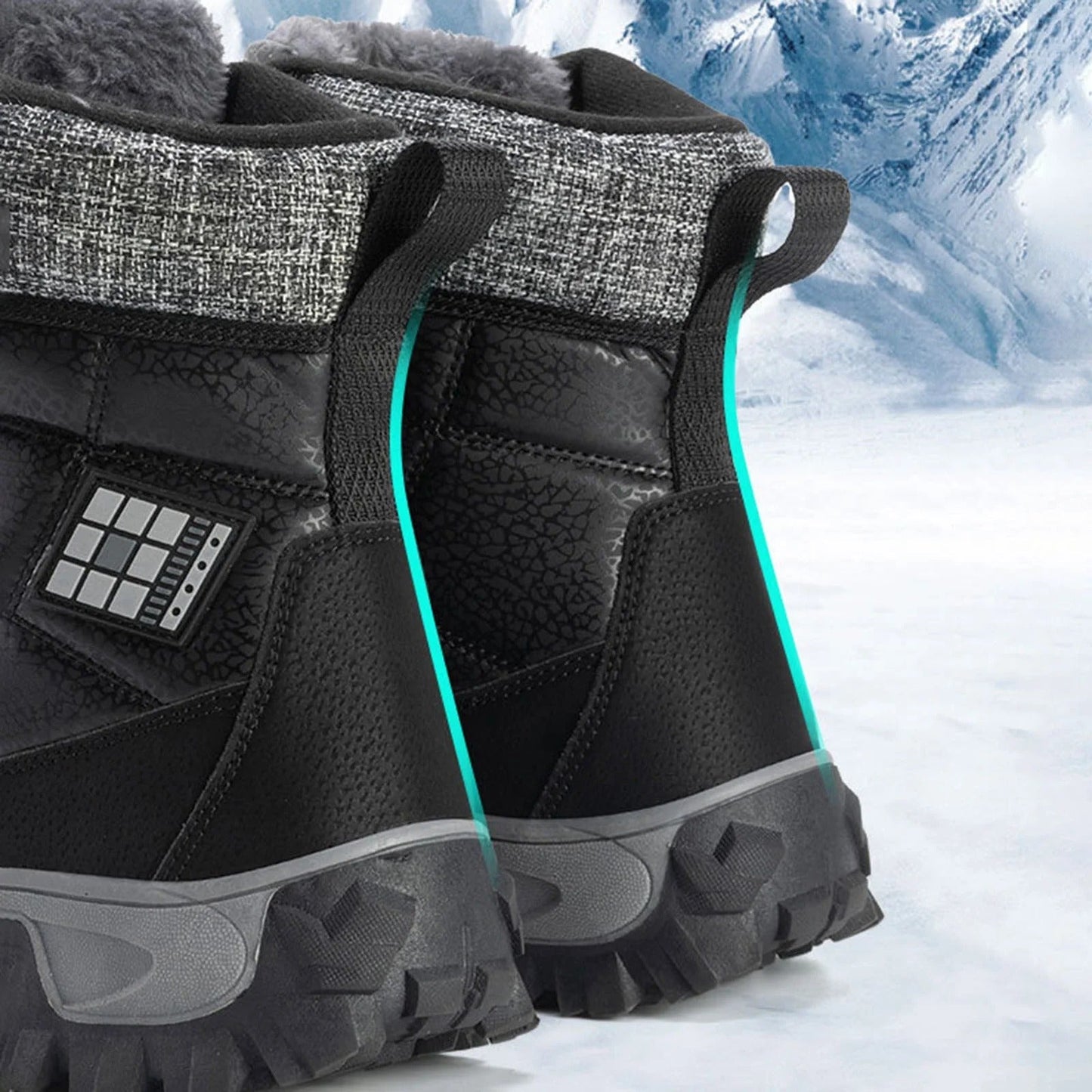 (⏰Zeitlich begrenzter Rabatt 49% Rabatt)Herren dicke warme Schneestiefel, weite Zehenpartie, rutschfeste, fellgefütterte Lederstiefel, wasserdichte Winterwanderstiefel