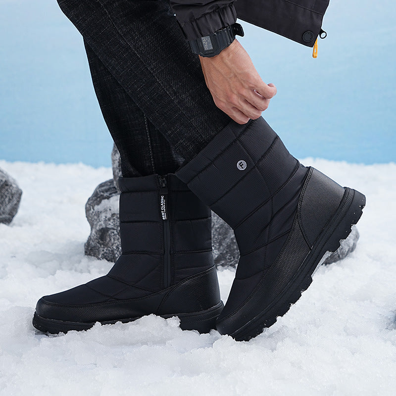 (Zeitlich begrenztes 70% Rabatt-Event) Herren 2024 Winter Neuer Stil Warme Wasserdichte Rutschfeste Stichfeste One-Step Schneestiefel Orthopädische Knöchelunterstützung Breite Zehen-Fußgewölbestütze Wanderstiefel