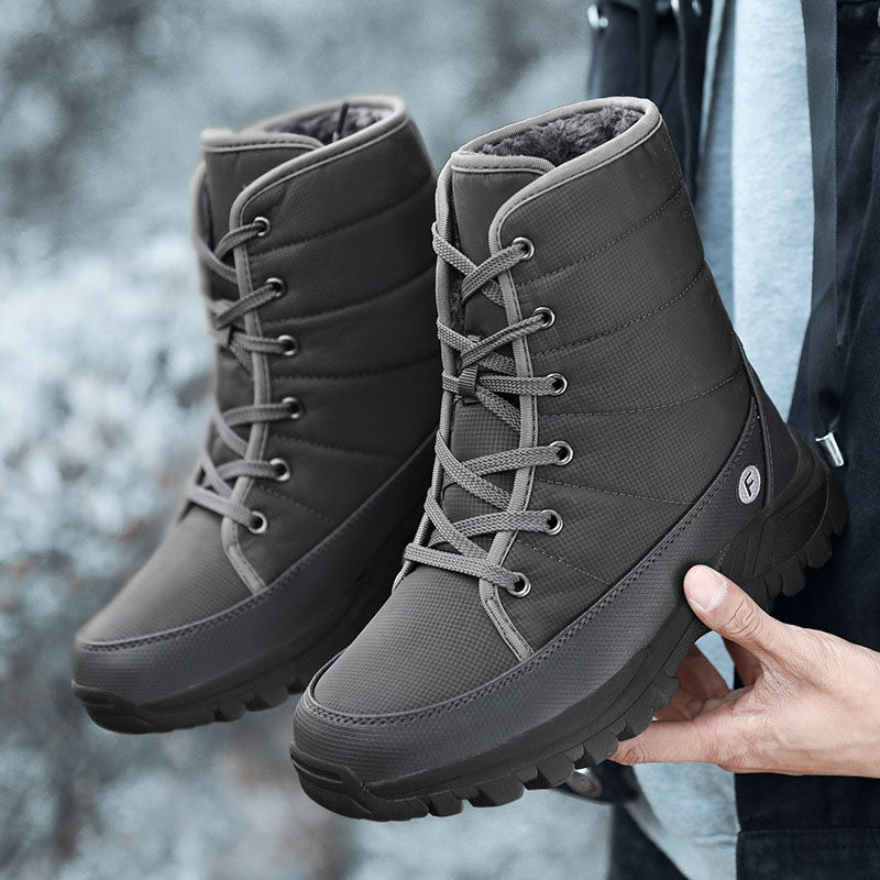 (Limited Time 70% Discount Event) Men's 2024 Winter New Ankle Support Wide Toe Snow Boots Orthopedic Arch Support Warm Anti-puncture Waterproof Non-slip Hiking Boots