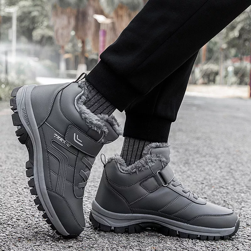 (Begrenzte Zeit 49% Rabattaktion) Herren Winter Warme Orthopädische Wander-Schneestiefel Wasserdicht Rutschfest Breite Zehenkappe Fußgewölbestütze Arbeitsstiefel