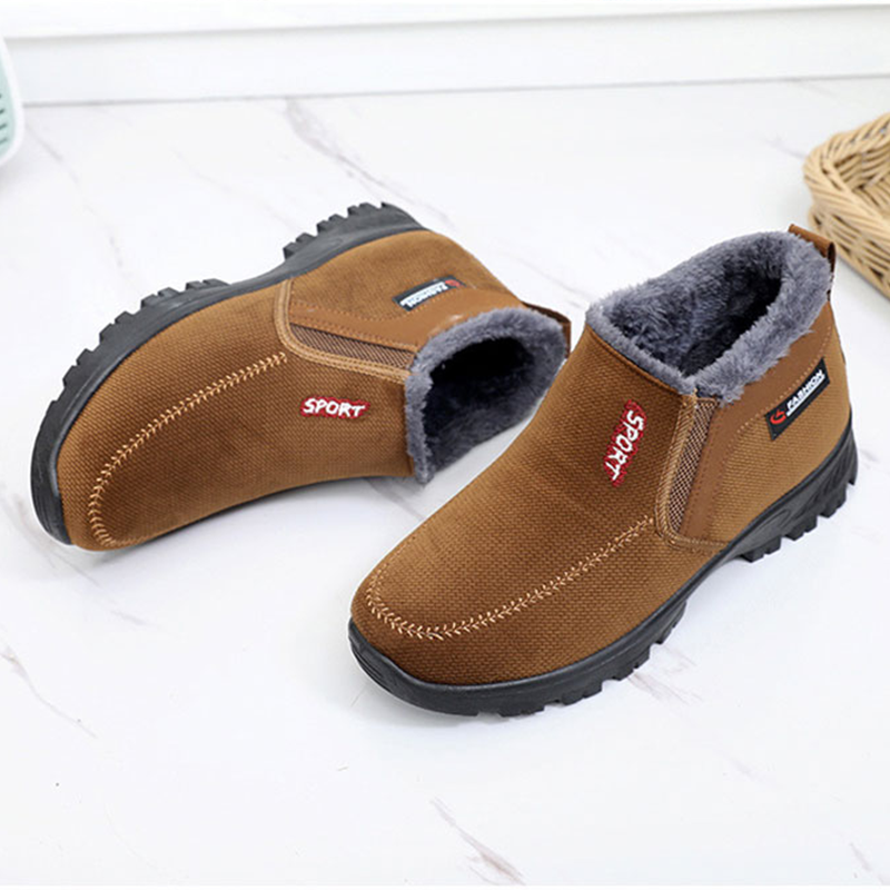 (RÄUMUNGSVERKAUF 70% RABATT) Herren 2024 Winter Neue wasserdichte und rutschfeste Slip-On warme Baumwollschuhe Korrektur Knöchelstütze breite Zehenwölbungsstütze Sportschuhe